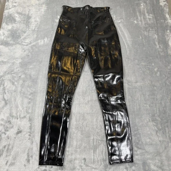 SPANX High Waist Skinny Pants Black Women's S/P Faux Leather - Picture 1 of 5